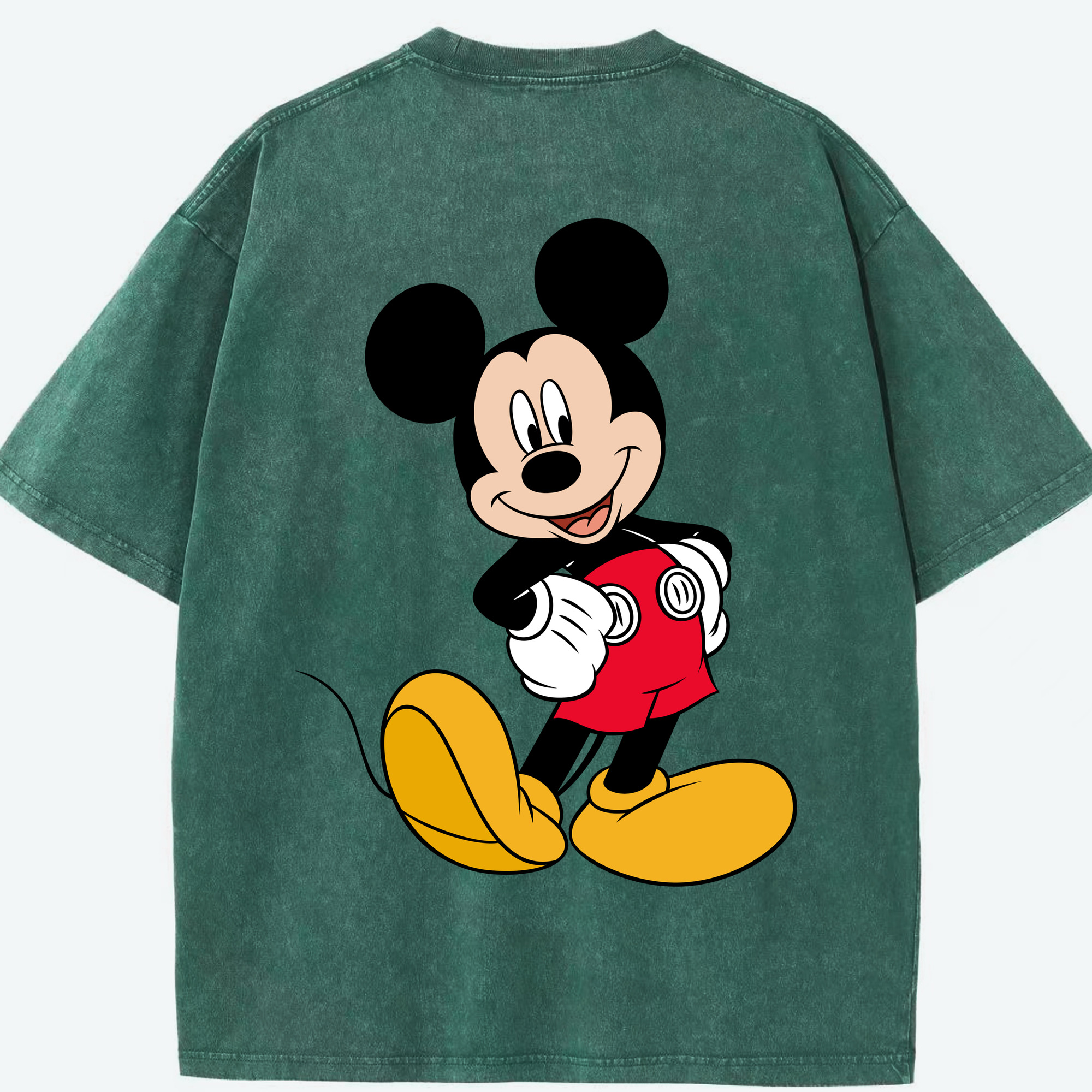 （画像用） ミッキーマウス Mickey Mouse 綿100% ヴィンテージ風 半袖Tシャツ（背面プリント）